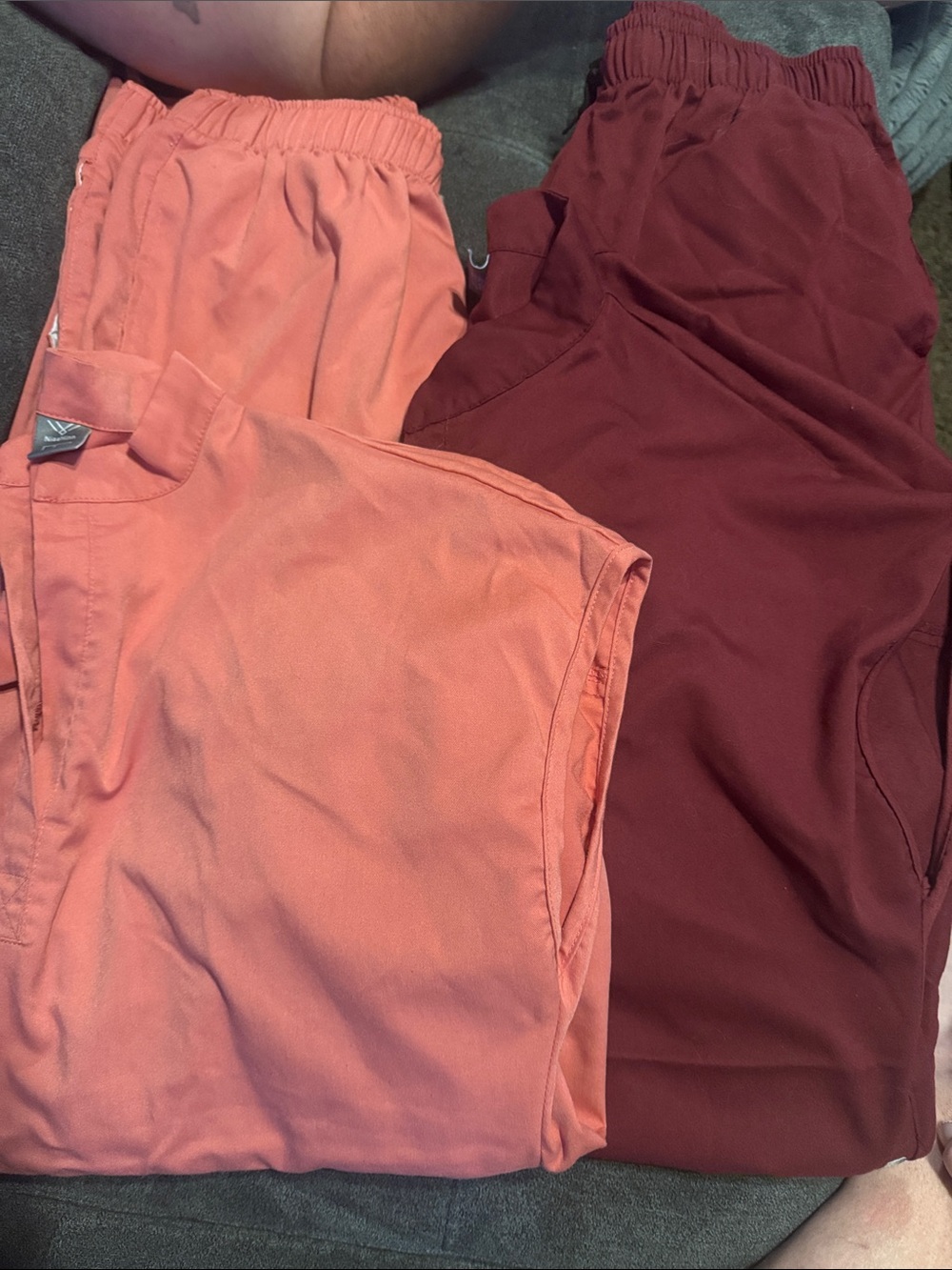 Coral and Burgundy scrub sets